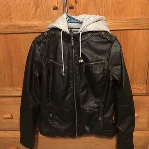 Black faux leather jacket